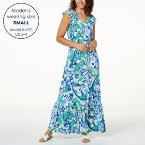 IMAN Global Chic Drapey Knit Tiered Maxi Dress NWT